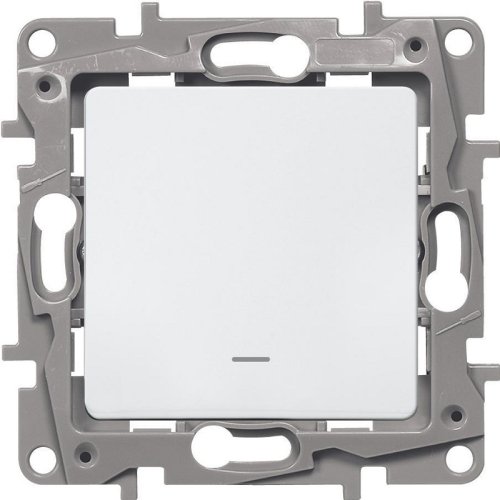 Переключатель с подсветкой без рамки Legrand Etika 1-кл. проходной белый картинка